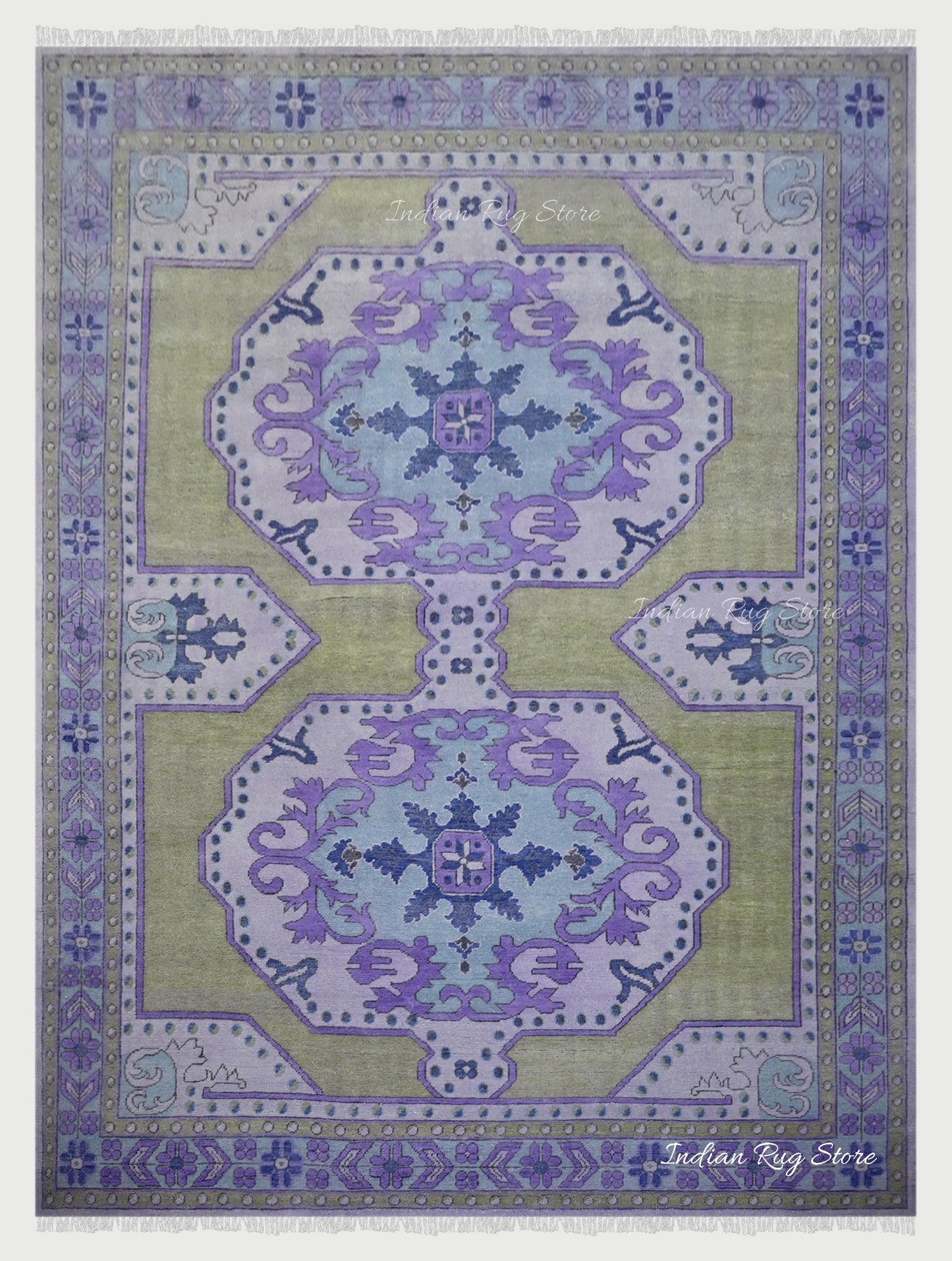 Multicolor Hand Knotted Wool Living Room Area Rug