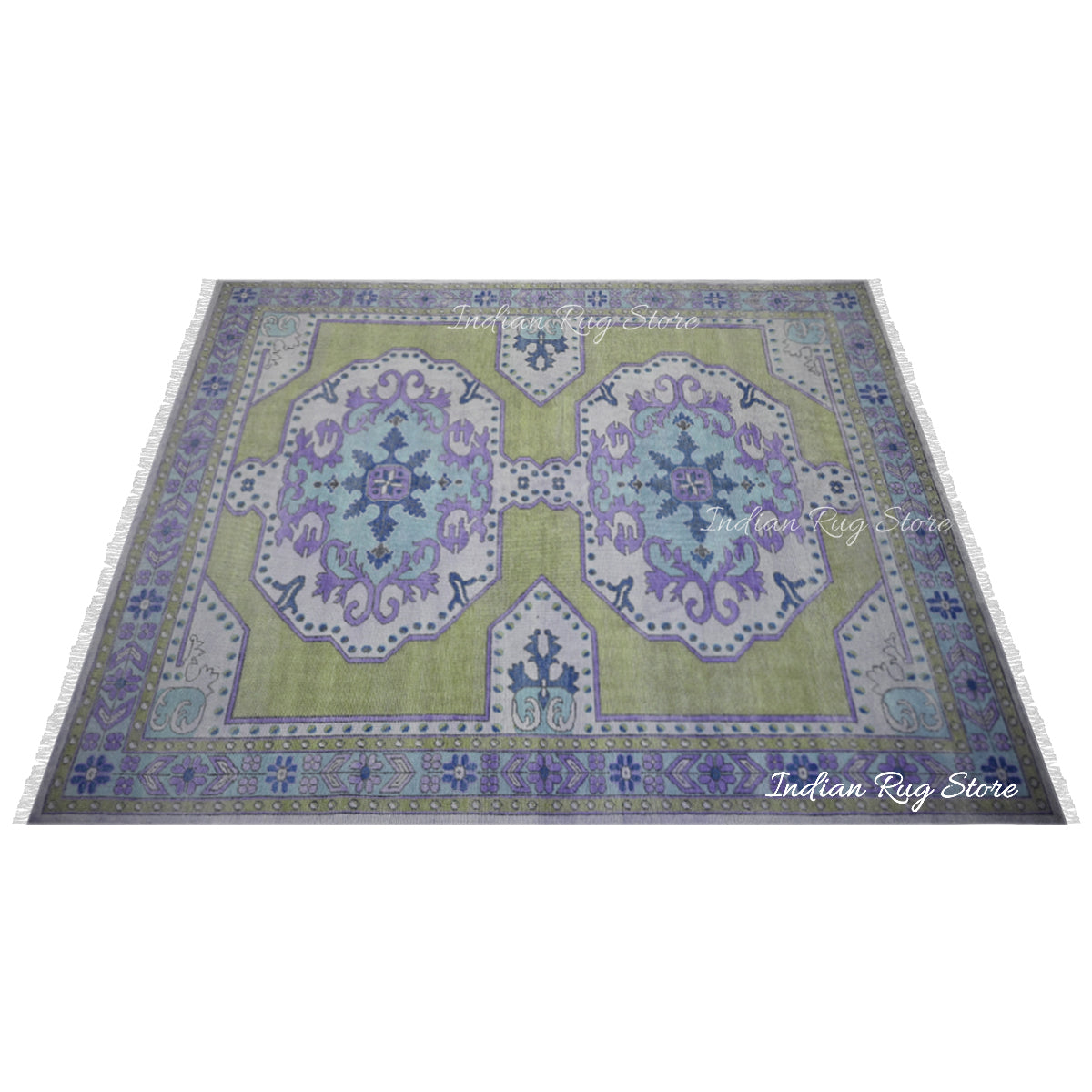 Multicolor Hand Knotted Wool Living Room Area Rug