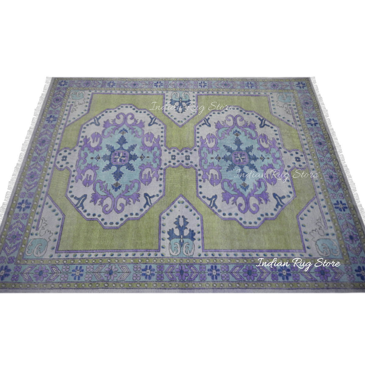 Multicolor Hand Knotted Wool Living Room Area Rug