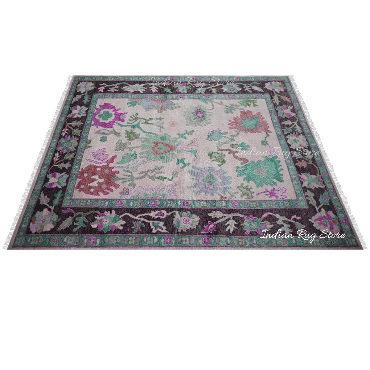 Multicolor Hand Knotted Oushak for Bedroom Area Rug