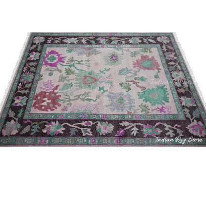 Multicolor Hand Knotted Oushak for Bedroom Area Rug