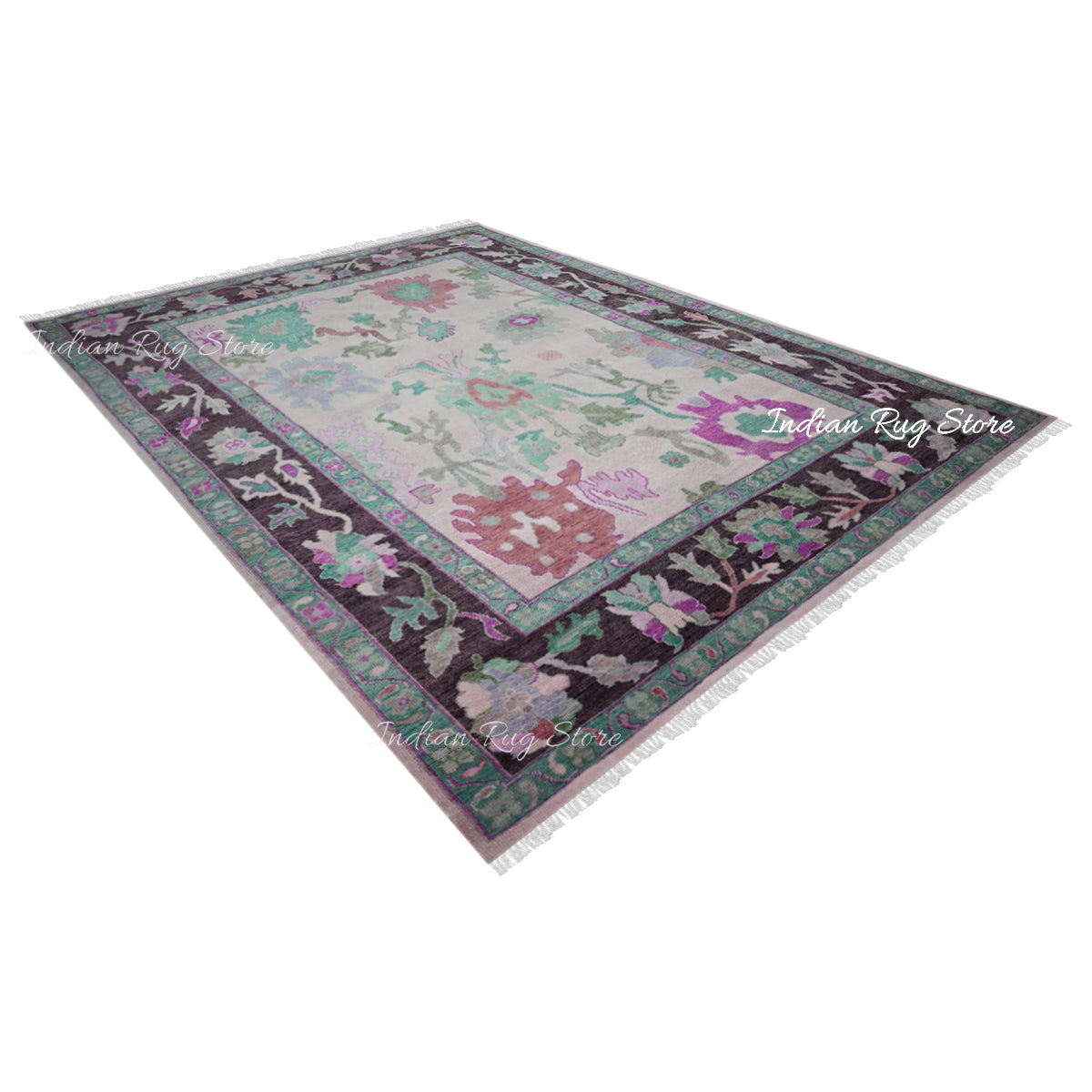 Multicolor Hand Knotted Oushak for Bedroom Area Rug