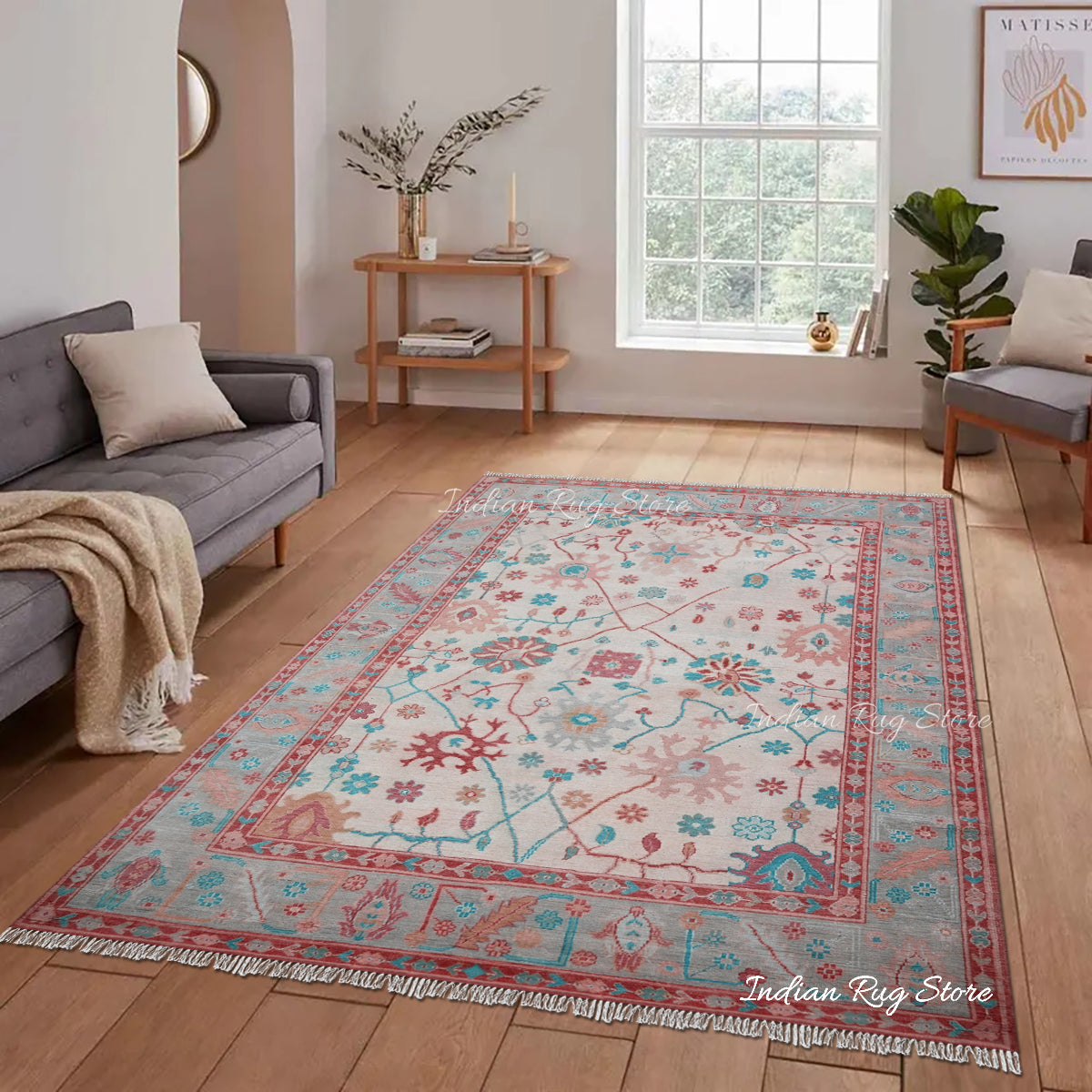 Handmade Natural Multicolor Wool Living Room Area Rug