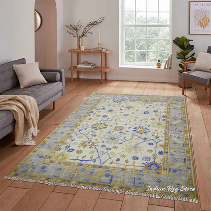 Hand Knotted Multicolor Wool Living Room Area Rug