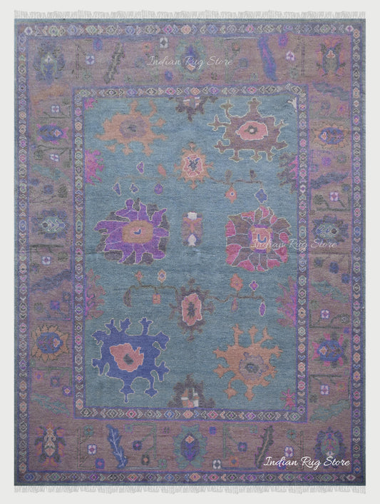 Hand Knotted Wool Multicolor Living Room Rug