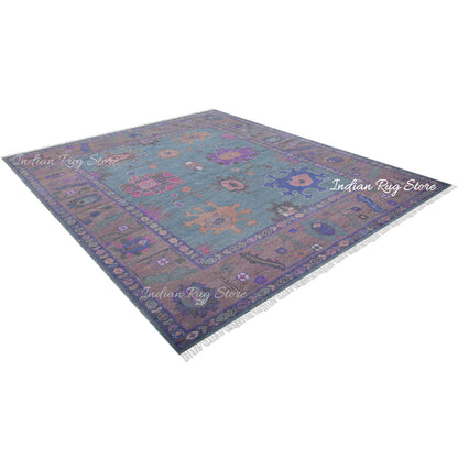 Hand Knotted Wool Multicolor Living Room Rug