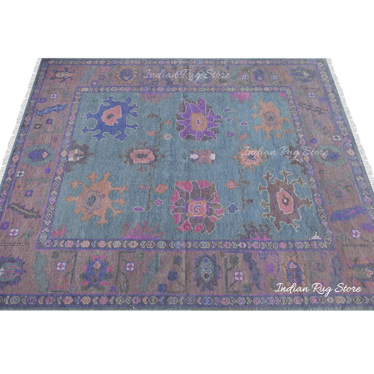 Hand Knotted Wool Multicolor Living Room Rug