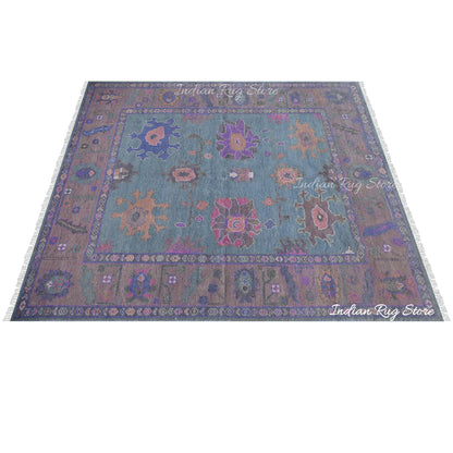 Hand Knotted Wool Multicolor Living Room Rug