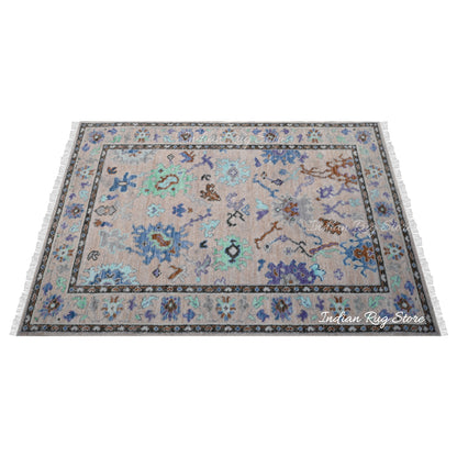 Hand Knotted Wool Multicolor Living Room Area Rug