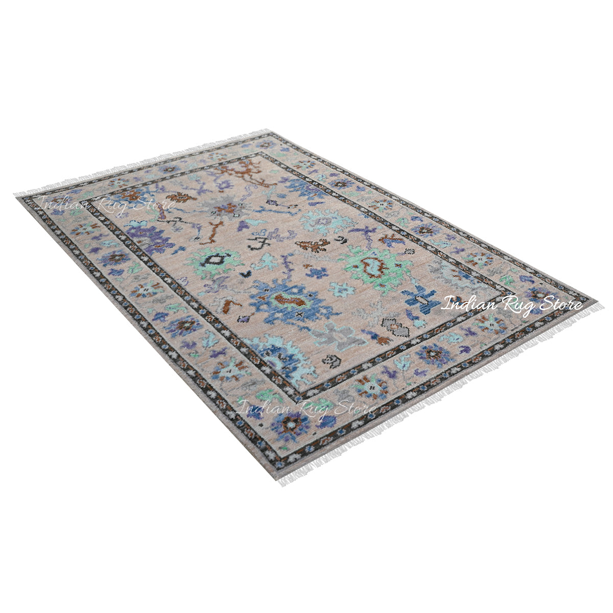 Hand Knotted Wool Multicolor Living Room Area Rug