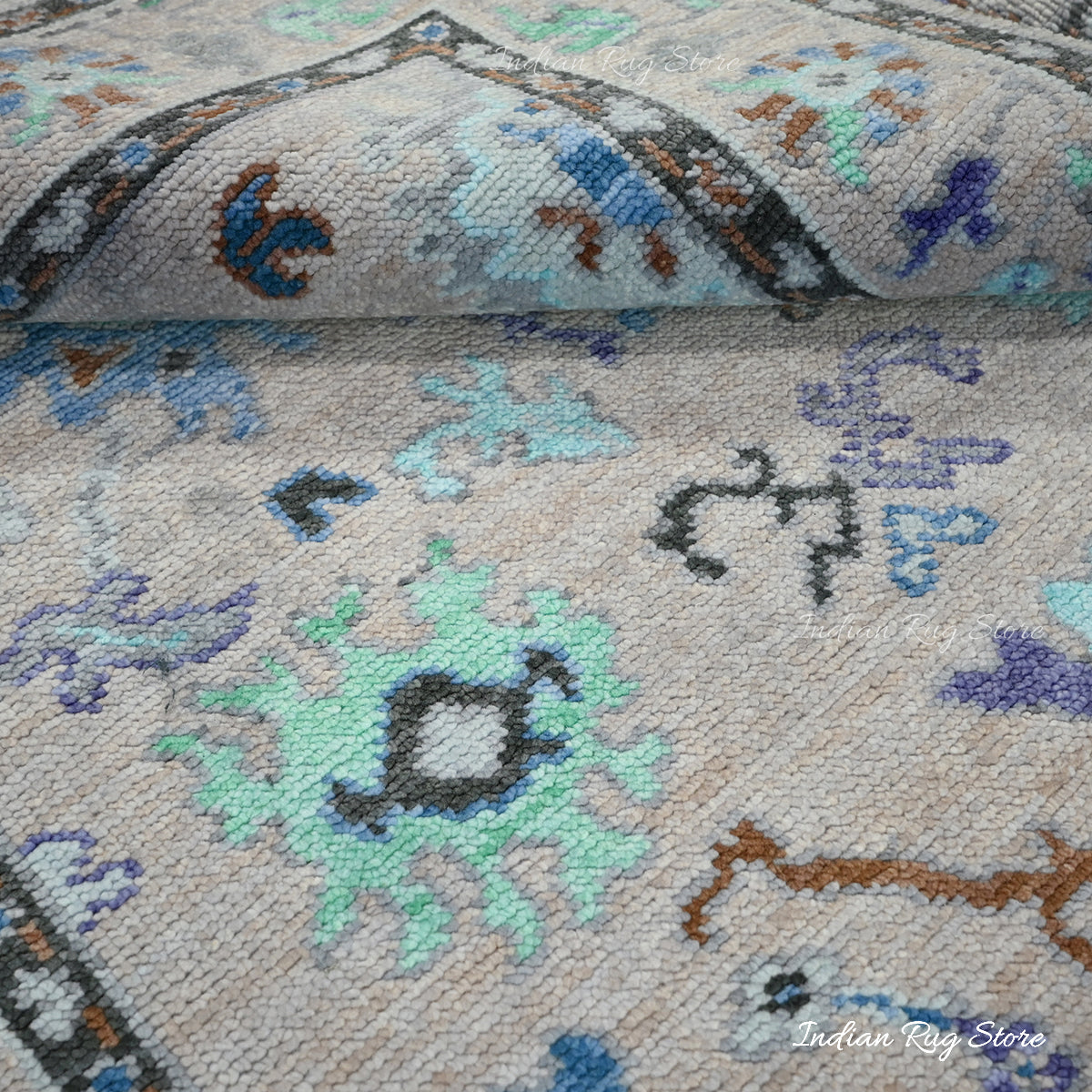 Hand Knotted Wool Multicolor Living Room Area Rug