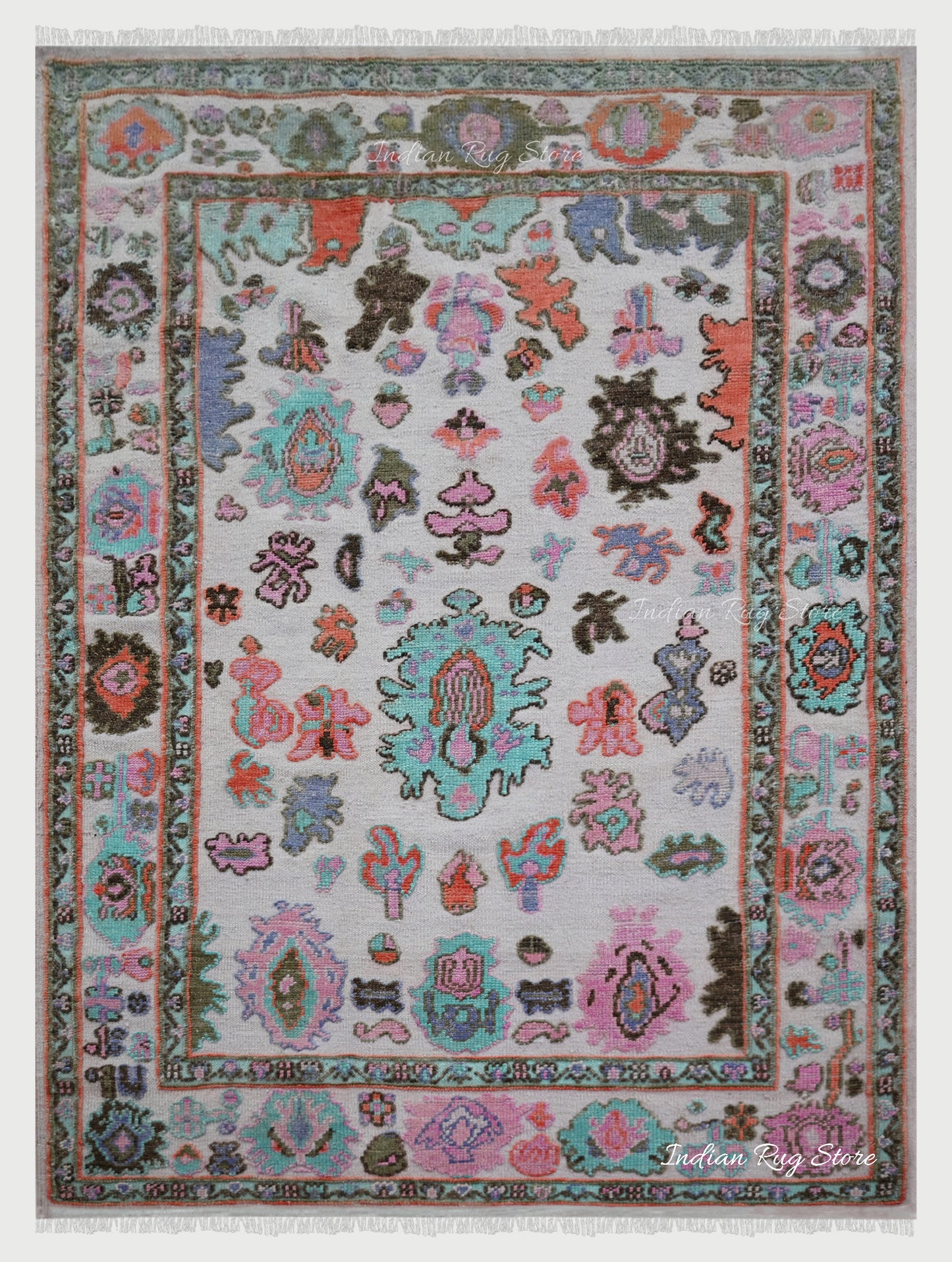 Hand Knotted Multicolor Wool Bed Room Rug