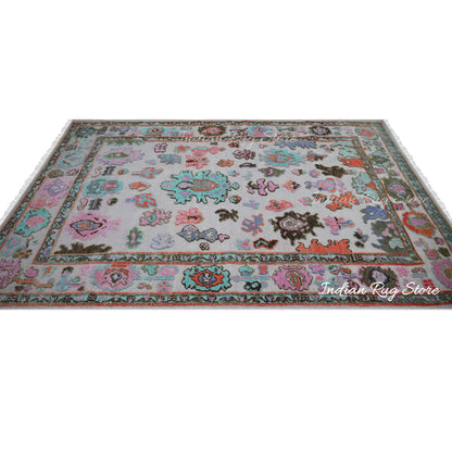 Hand Knotted Multicolor Wool Bed Room Rug