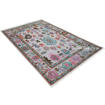 Hand Knotted Multicolor Wool Bed Room Rug