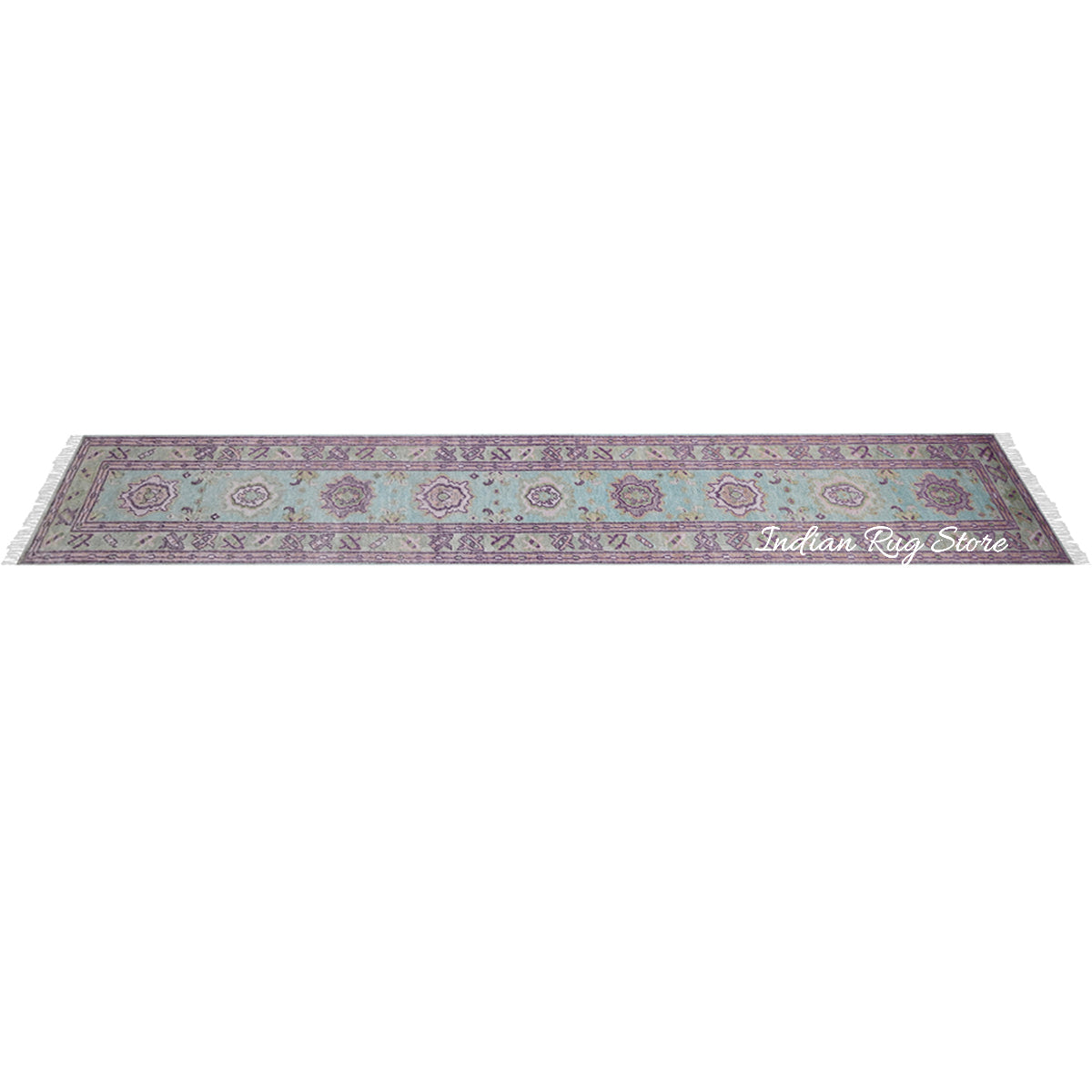 Oslo Multicolor Oushak Hand Knotted Wool Runner Rug