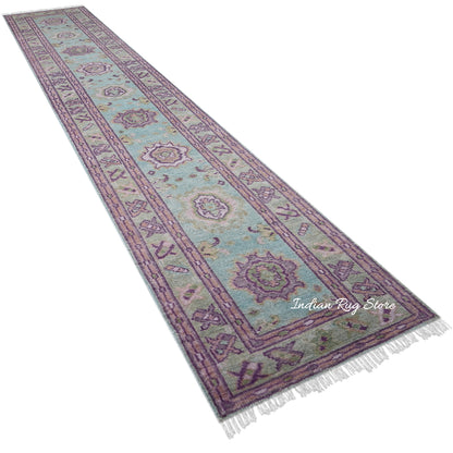 Oslo Multicolor Oushak Hand Knotted Wool Runner Rug