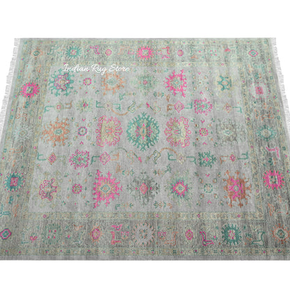 Antique Handmade Traditional Multicolor Wool Living Room Rug