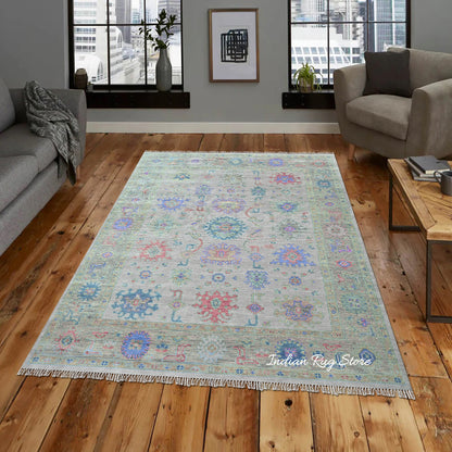 Bedroom Handmade Natural Wool Area Multicolor Rug