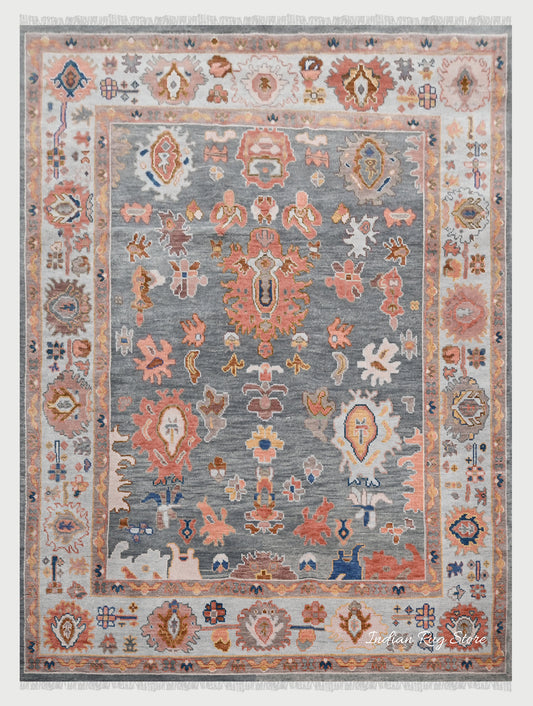 Natural Hand Knotted Oushak for Bedroom and Hall Area Rug