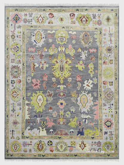 Hand Knotted Multicolor Oushak for Bedroom Balcony Rug