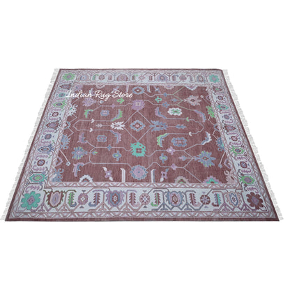 Hand Knotted Modern Oushak Home Decor Wool Rug