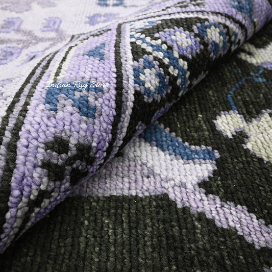 Hermosa alfombra de lana anudada a mano de color gris medio Oushak para decoración de pared IRSZ-112 Hermosa alfombra de lana anudada a mano de color gris medio Oushak para decoración de pared IRSZ-112