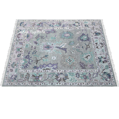 Indian Hand Knotted Modern Oushak Trendy Wool Rug