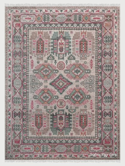 Indian Hand Knotted Modern Oushak Trendy Wool Rug