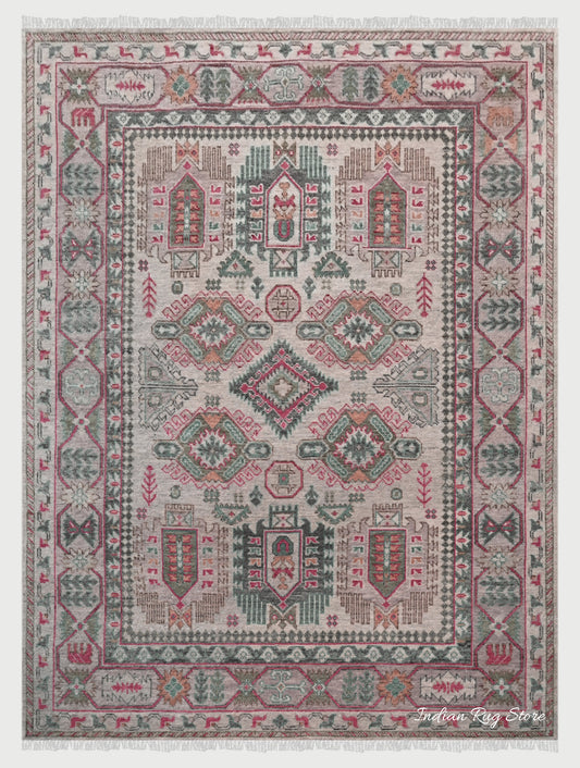 Indian Hand Knotted Modern Oushak Trendy Wool Rug