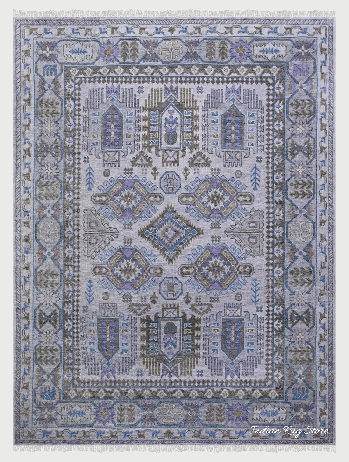 Modern Oushak Purple Hand Knotted Floor Area Wool Rug