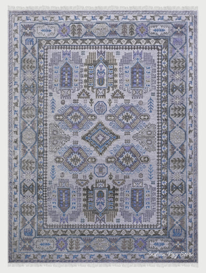 Modern Oushak Purple Hand Knotted Floor Area Wool Rug