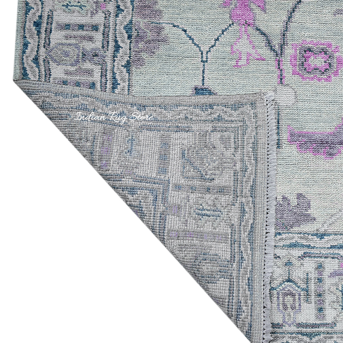 Hand Knotted Gray Modern Oushak For Home Decor Wool Rug