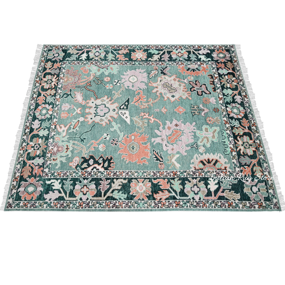 Indian Hand Knotted Modern Oushak Luxurious Wool Rug