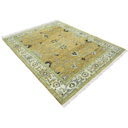 Hand Knotted Modern Oushak Area Wool Rug