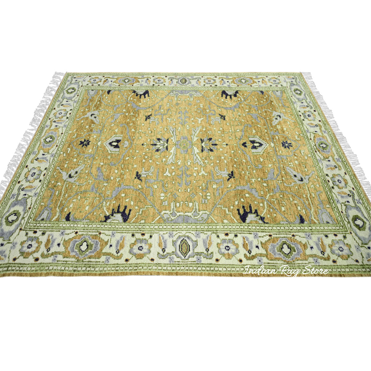 Hand Knotted Modern Oushak Area Wool Rug