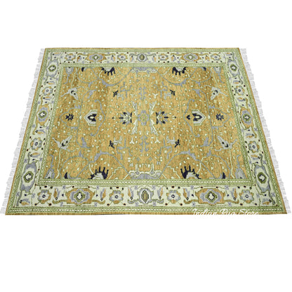 Hand Knotted Modern Oushak Area Wool Rug