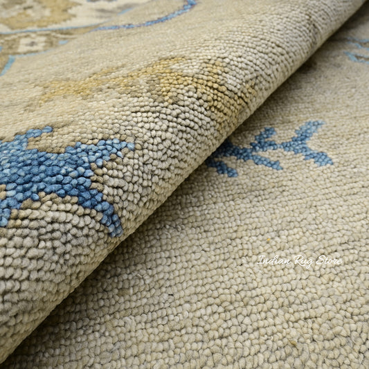 Tappeto moderno floreale Oushak annodato a mano grigio in lana per la decorazione murale IRSZ-121 Tappeto moderno floreale Oushak annodato a mano grigio in lana per la decorazione murale IRSZ-121