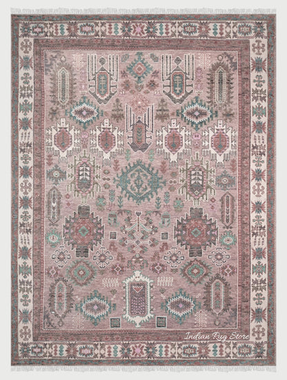 Brown Trendy Oushak Hand Knotted Home Decor Wool Rug