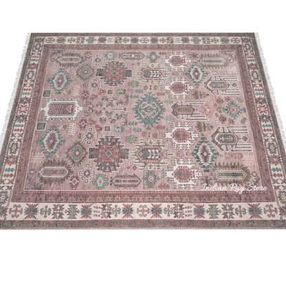 Brown Trendy Oushak Hand Knotted Home Decor Wool Rug