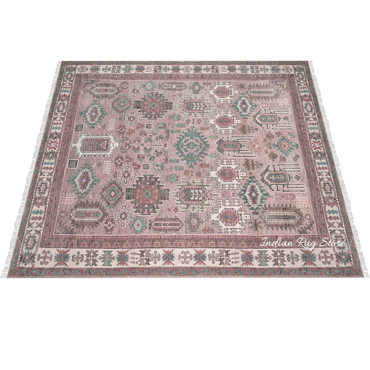 Brown Trendy Oushak Hand Knotted Home Decor Wool Rug