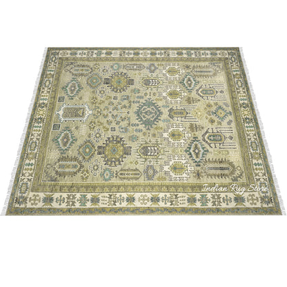 Natural Hand Knotted Oushak Home Decor Wool Rug