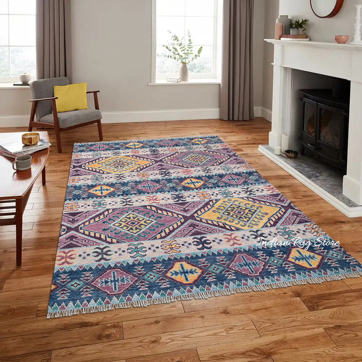 Modern Oushak Hand Knotted Tribal Design Wool Rug