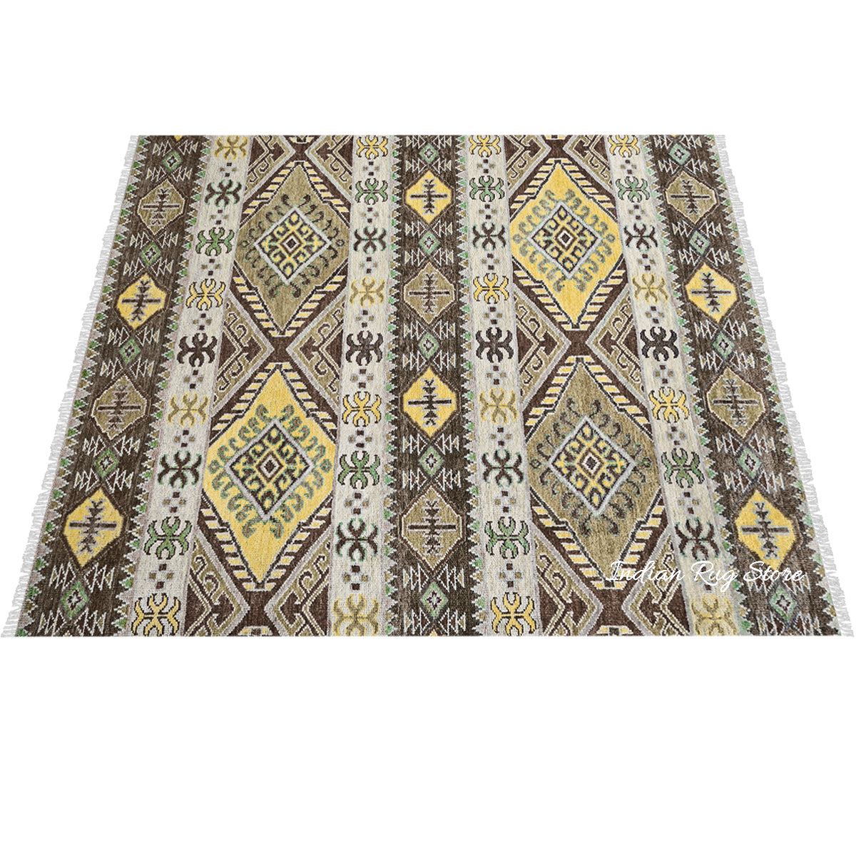 Modern Oushak Hand Knotted Multicolor Design Wool Rug