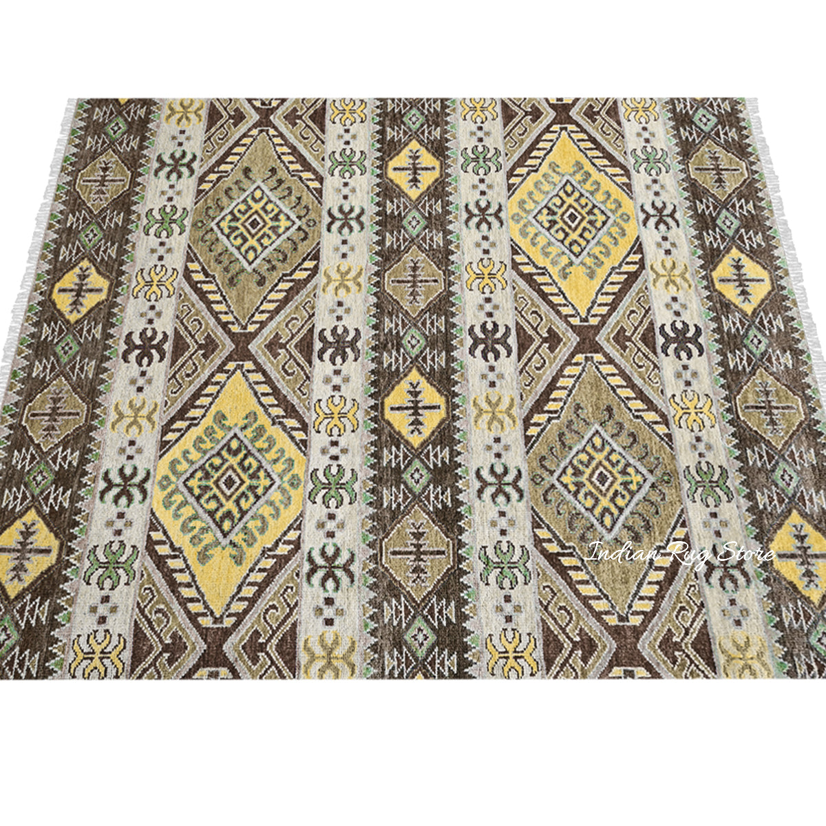 Modern Oushak Hand Knotted Multicolor Design Wool Rug