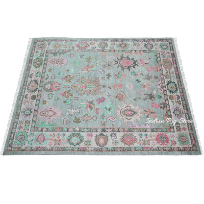 Indian Modern Oushak Hand Knotted Wool Area Rug