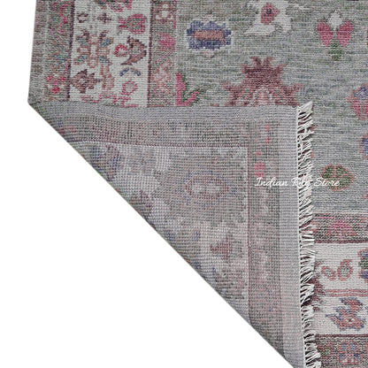 Multicolor Modern Oushak Hand Knotted Wool Area Rug