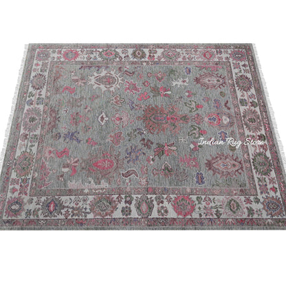 Multicolor Modern Oushak Hand Knotted Wool Area Rug