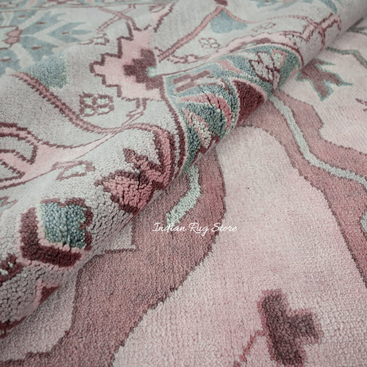 Tappeto di lana di lusso annodato a mano Oushak moderno grigio per camera da letto IRSZ-134 Tappeto di lana di lusso annodato a mano Oushak moderno grigio per camera da letto IRSZ-134