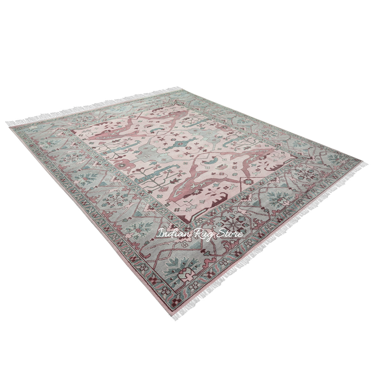 Modern Oushak Hand Knotted Bed Room Luxurious Wool Rug