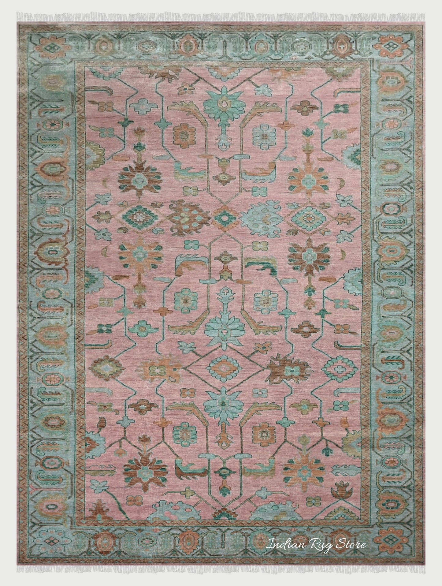 Hand Knotted Modern Oushak Large Area Wool Rug